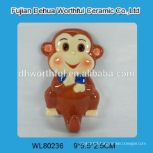 Ceramic wall hook with monkey design